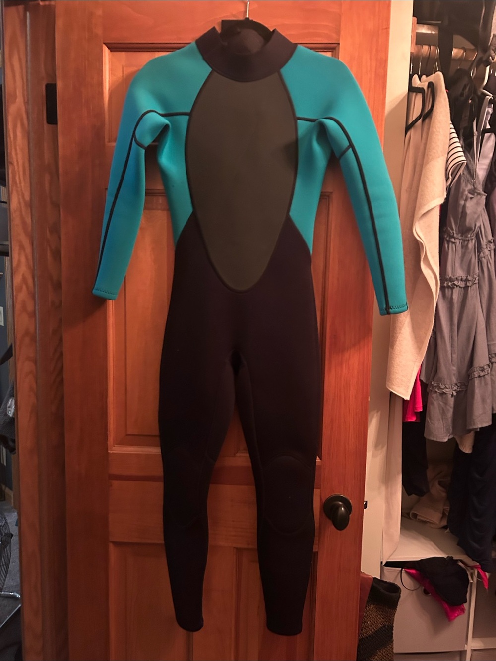Women’s small Teal and Black Full-Body Wetsuit